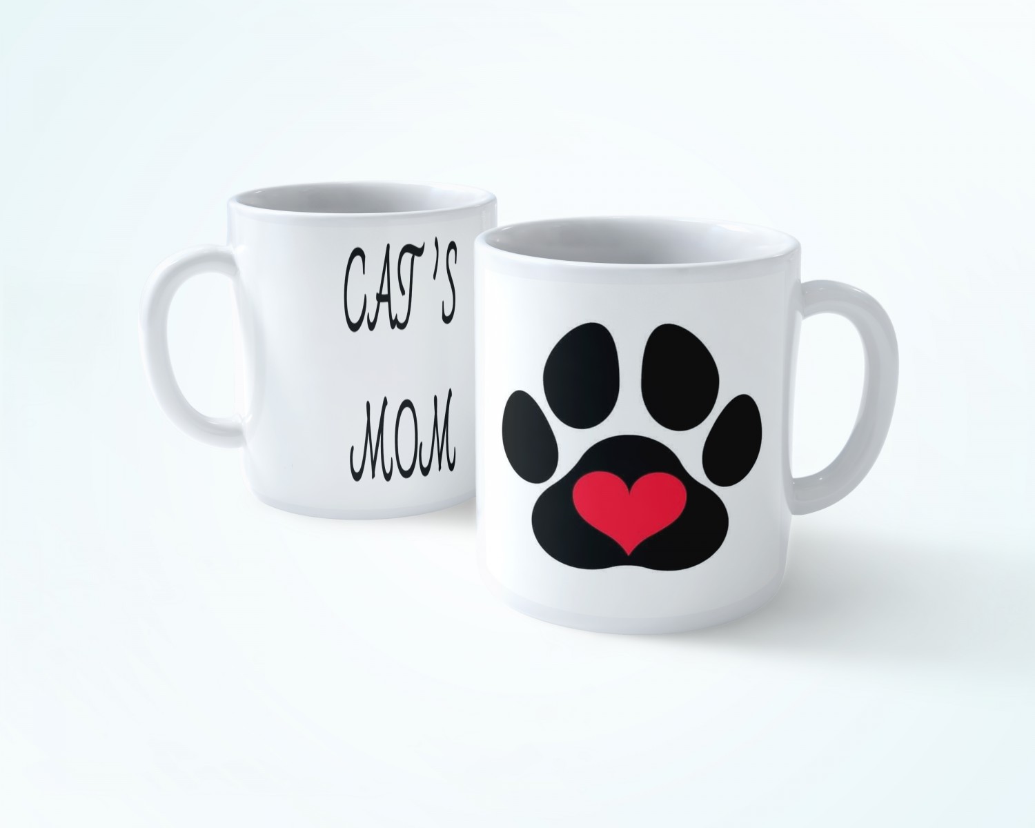 CATS MOM SERİSİ PATİ VE AŞK beyaz renkli seramik kupa bardak