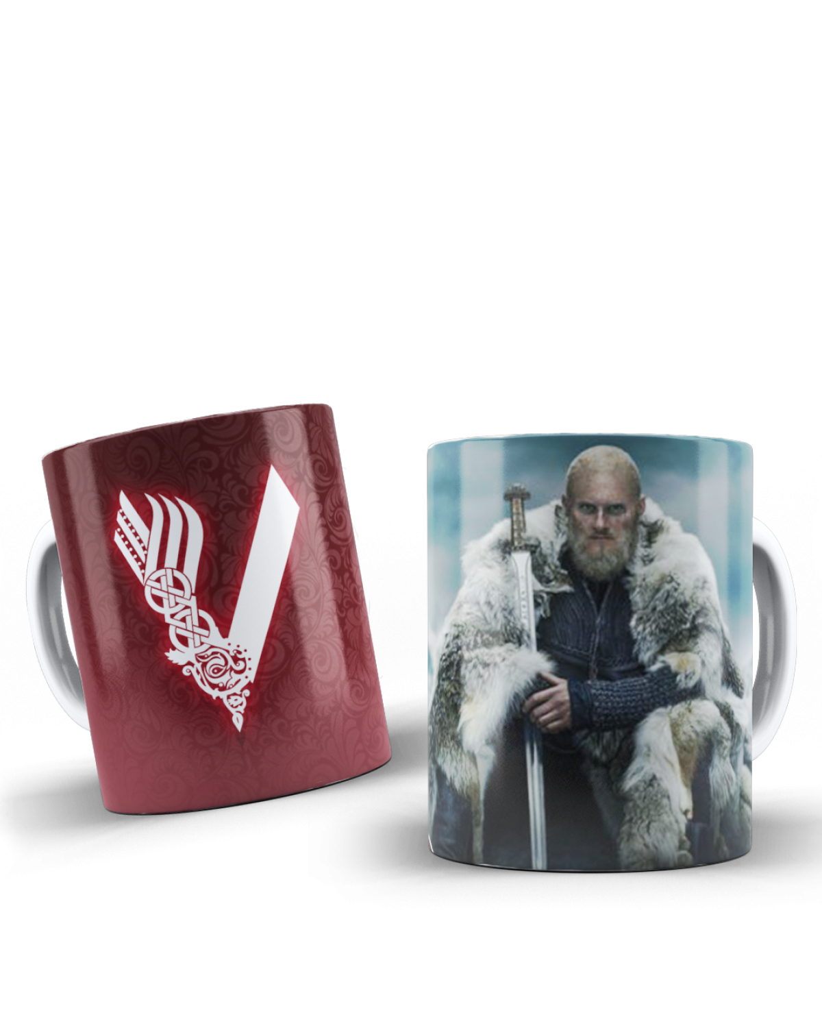 VIKINGS DİZİ BJORN LOTHBROK BEYAZ RENKLİ SERAMİK KUPA BARDAK
