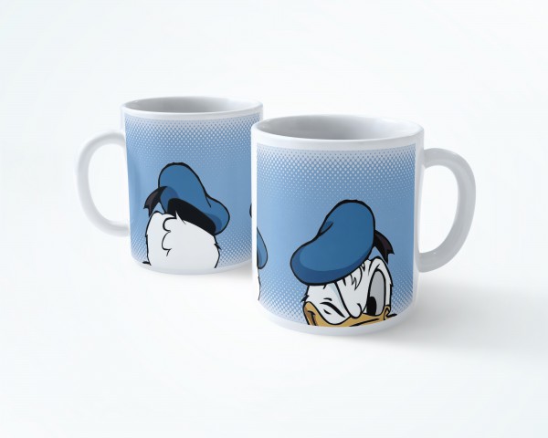 WALT DİSNEY MAVİ DONALD DUCK  BEYAZ RENKLİ SERAMİK KUPA BARDAK