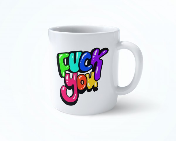 FUCK YOU ÇOK RENKLİ SERAMİK KUPA BARDAK