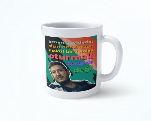 GİBİ DİZİ YILMAZ BENİM ZEVKLERİM YENİ KLASİK BEYAZ RENKLİ SERAMİK KUPA BARDAK