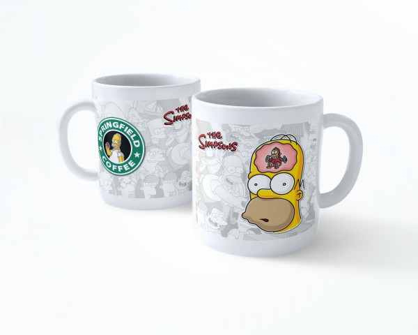 HOMER SIMPSONS MONKEY BEYAZ RENKLİ SERAMİK KUPA BARDAK