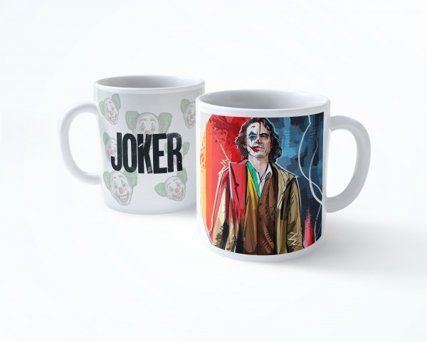 DC COMİCS THE JOKER HALF FACE KLASİK  BEYAZ RENKLİ SERAMİK KUPA BARDAK