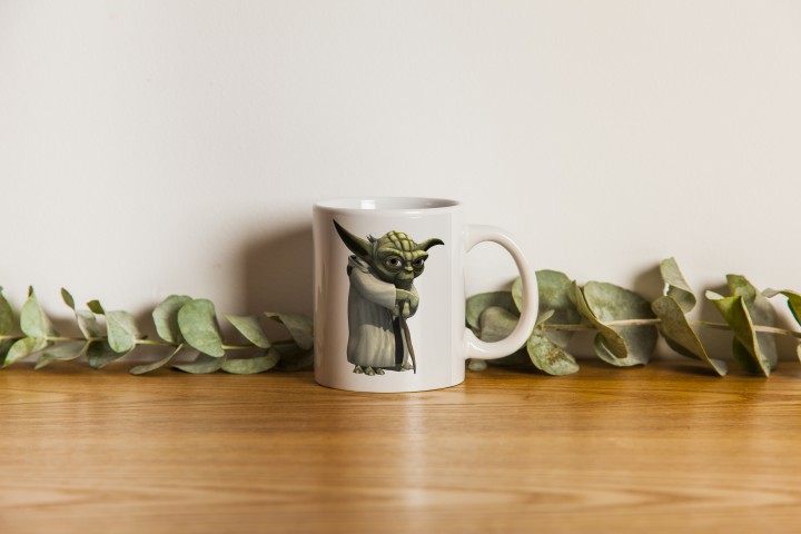 STAR WARS OLD YODA  BEYAZ RENKLİ SERAMİK KUPA BARDAK