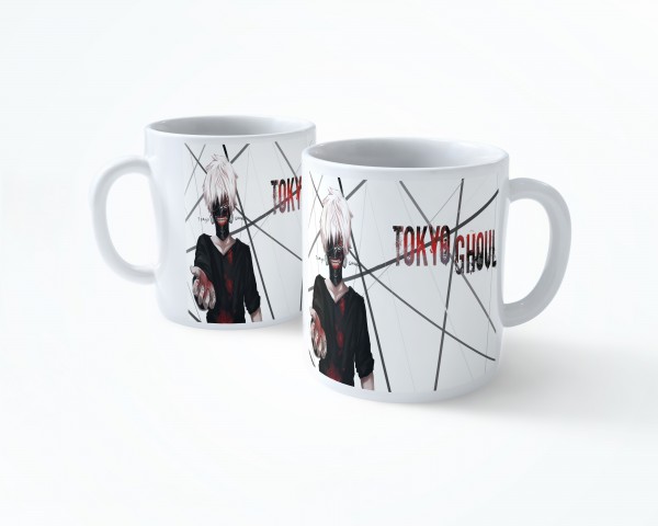 TOKYO GHOUL ANİME  KLASİK BEYAZ RENKLİ SERAMİK KUPA BARDAK